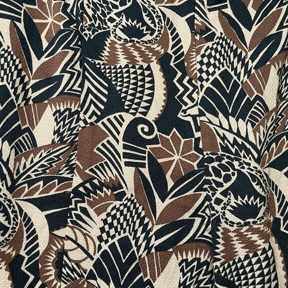 NEW Anthropologie Drapey Flare Pants Viscose Brown Motif Jungle Print - Size 4 - Picture 7 of 16